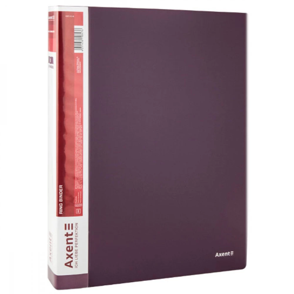 Папка пластикова А4 Axent 1207-11 на 2-х кільцях 25мм з кишенею сливова