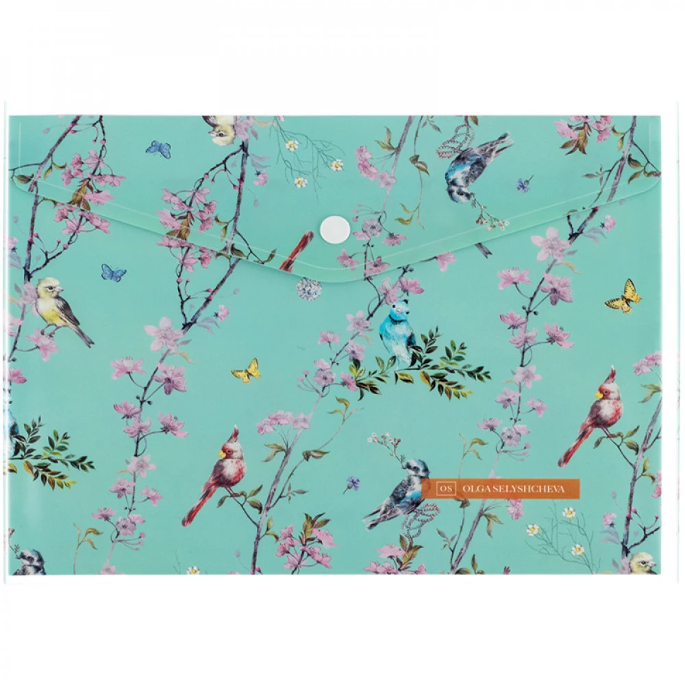 Папка - конверт пластиковий А4+ Axent 1495-33-А OS Spring на кнопці