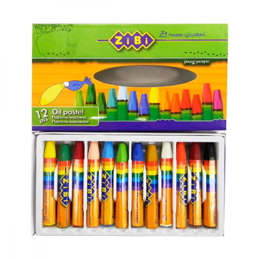 Крейда-пастель масляні "ZiBi" 2490 12 кольорів