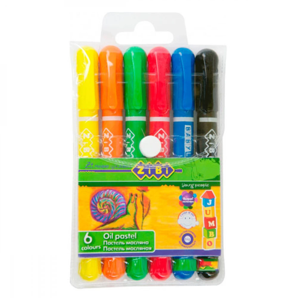 Крейда-пастель масляні "ZiBi" 2495 6 кольорів