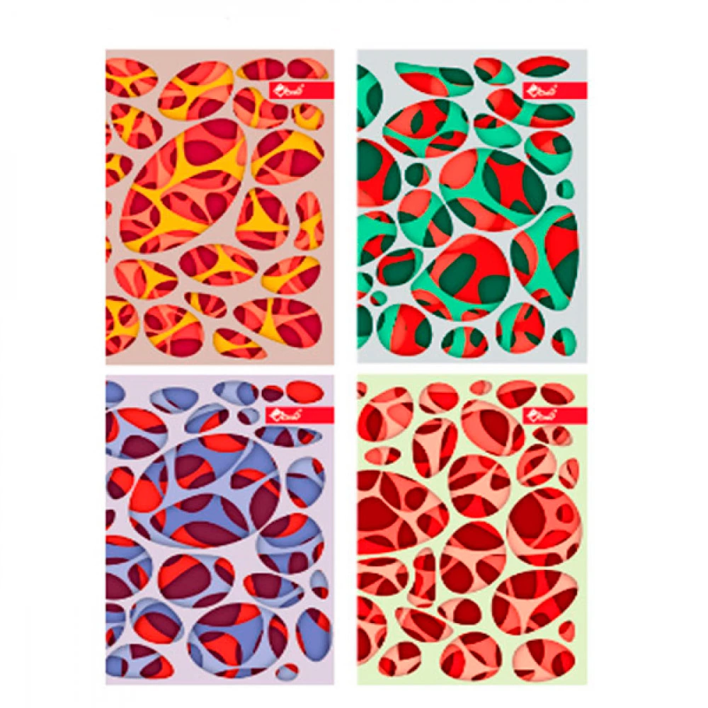 Блокнот А6 32л # ЗК-5-1Fractal на скобі картонна обкладинка офсет