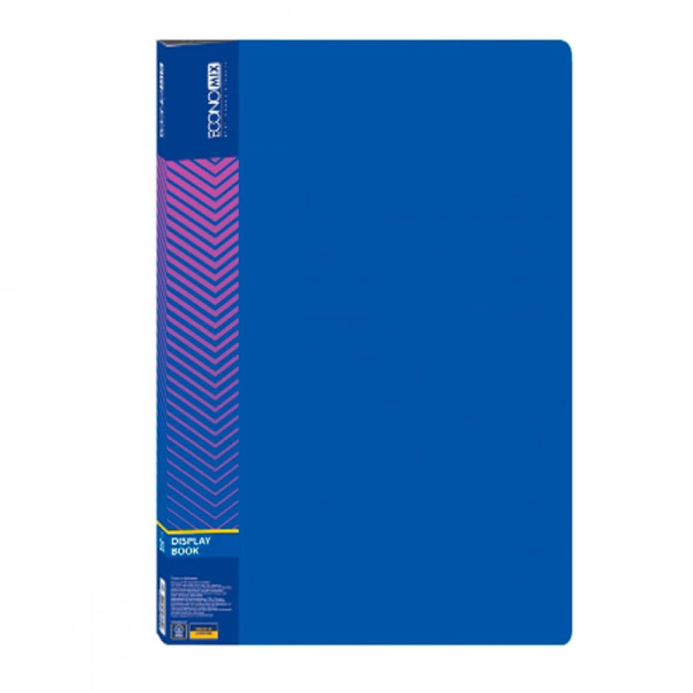 Папка пластикова з 20 файлами А4 Economix E30602-02 синя