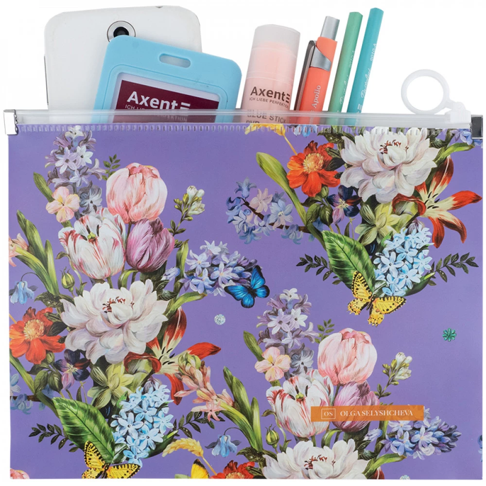 Папка пластикова А5+ Axent 1498-35-А на блискавці zip-lock OS Secret