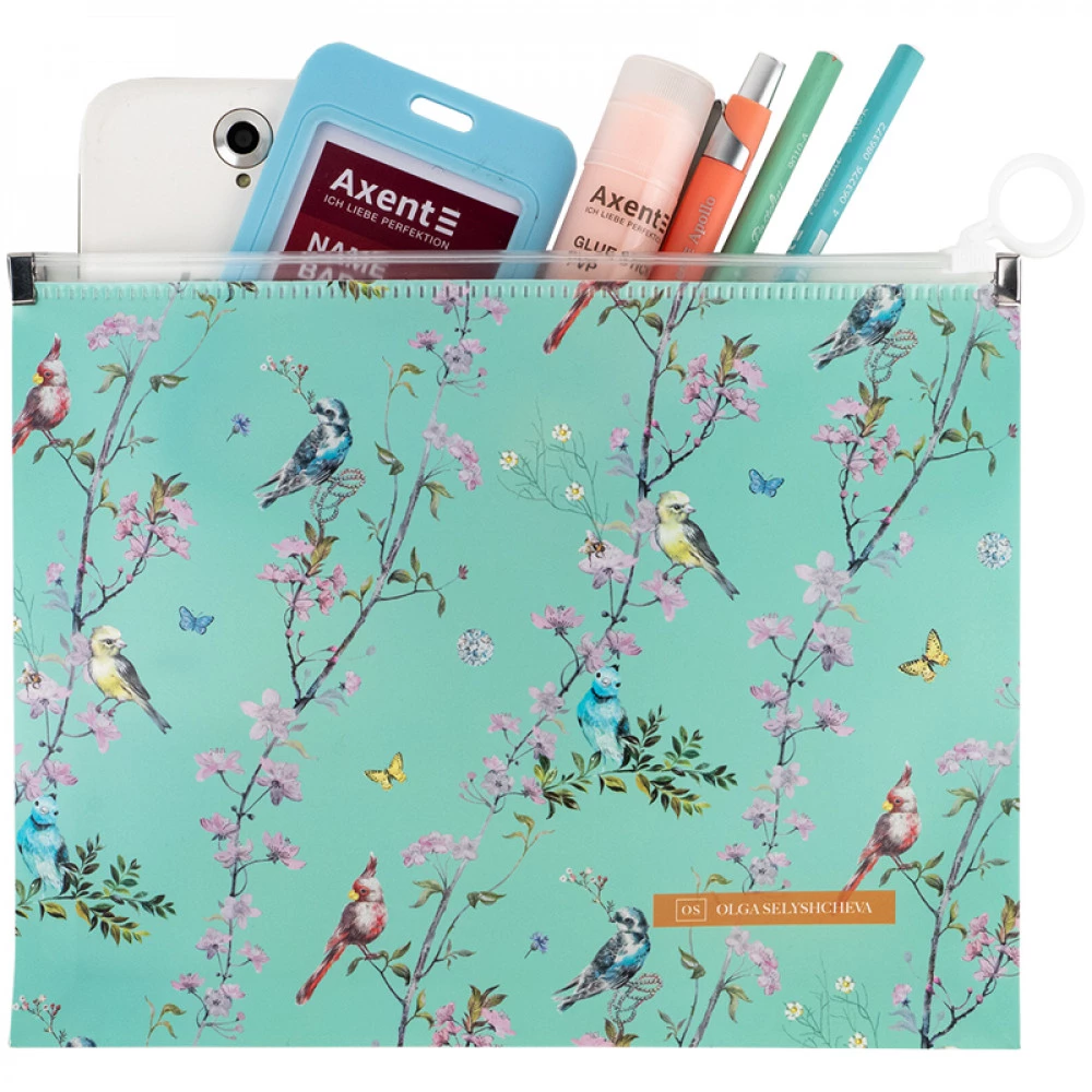 Папка пластикова А5+ Axent 1498-33-А на блискавці zip-lock OS Spring