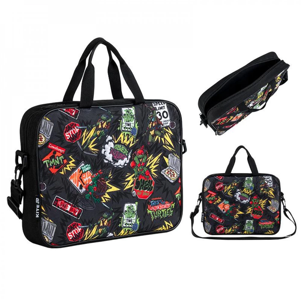 Шкільна текстильна сумка 1 відділення А4 Kite TMNT Mutant Mayhem NT25-589