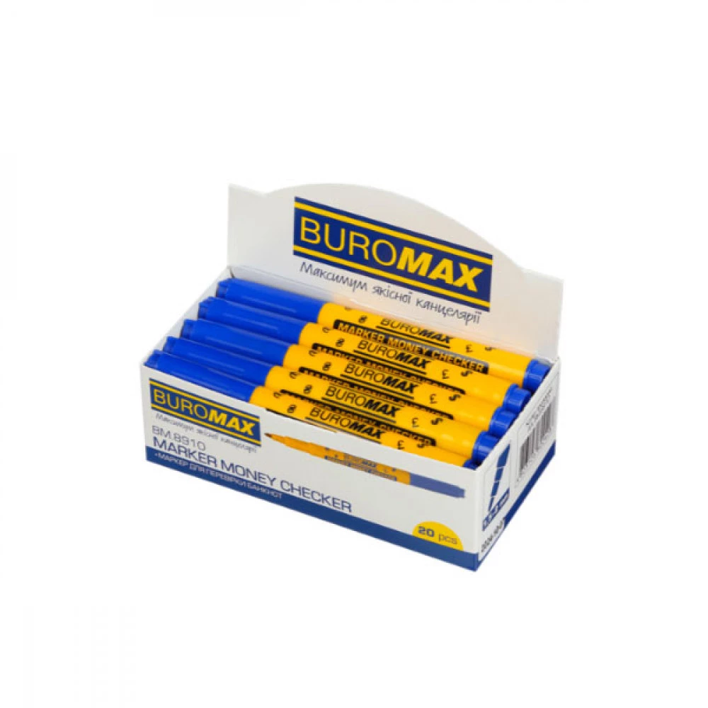 Маркер BuroMAX BM8910 для перевірки банкнот MONEY CHECKER 1,5-2 мм