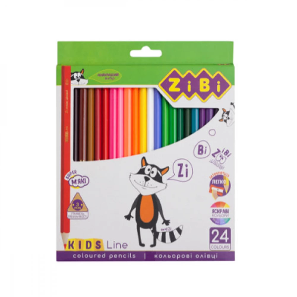 Олівці кольорові ZiBi ZB.2416 Kids Line 24 кольори