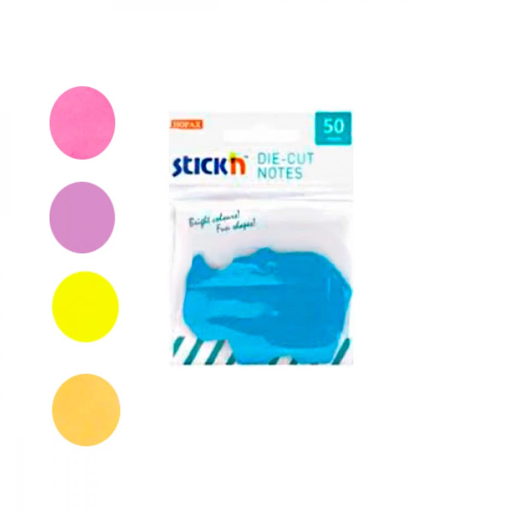 Блок паперу липкий 45х70 50 аркушів "STICK N" Носоріг 21778 неон