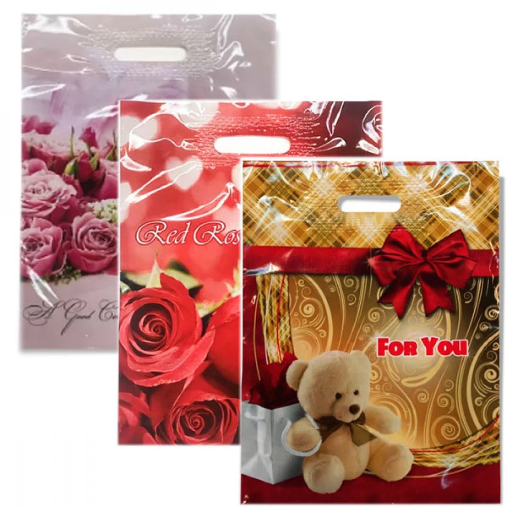 Пакет з прорізною ручкою 30 х 39 см ламінація Mix