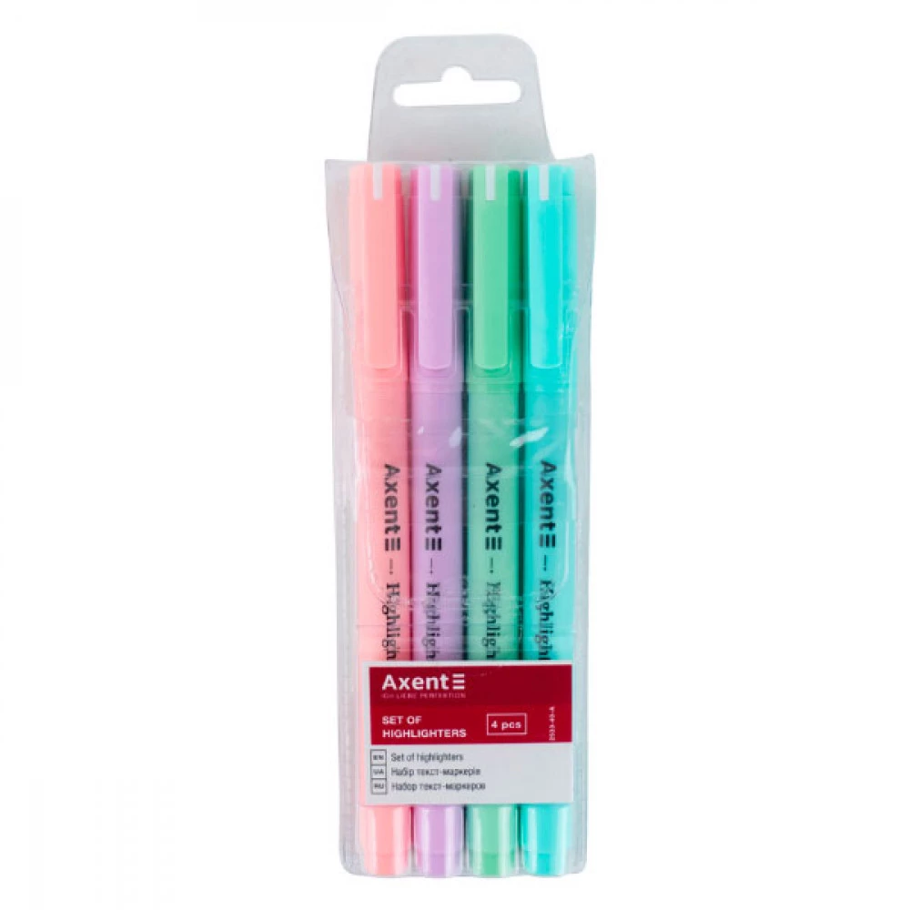 Набір маркерів Axent Highlighter Pastel 2533-40-А (4 шт) (2 - 4 мм)