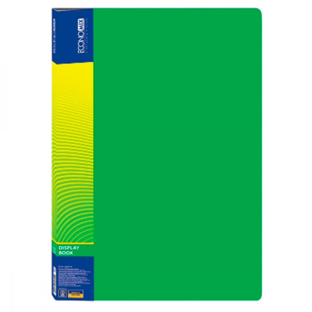 Папка пластикова з 20 файлами А4 Economix E30602-04 зелена