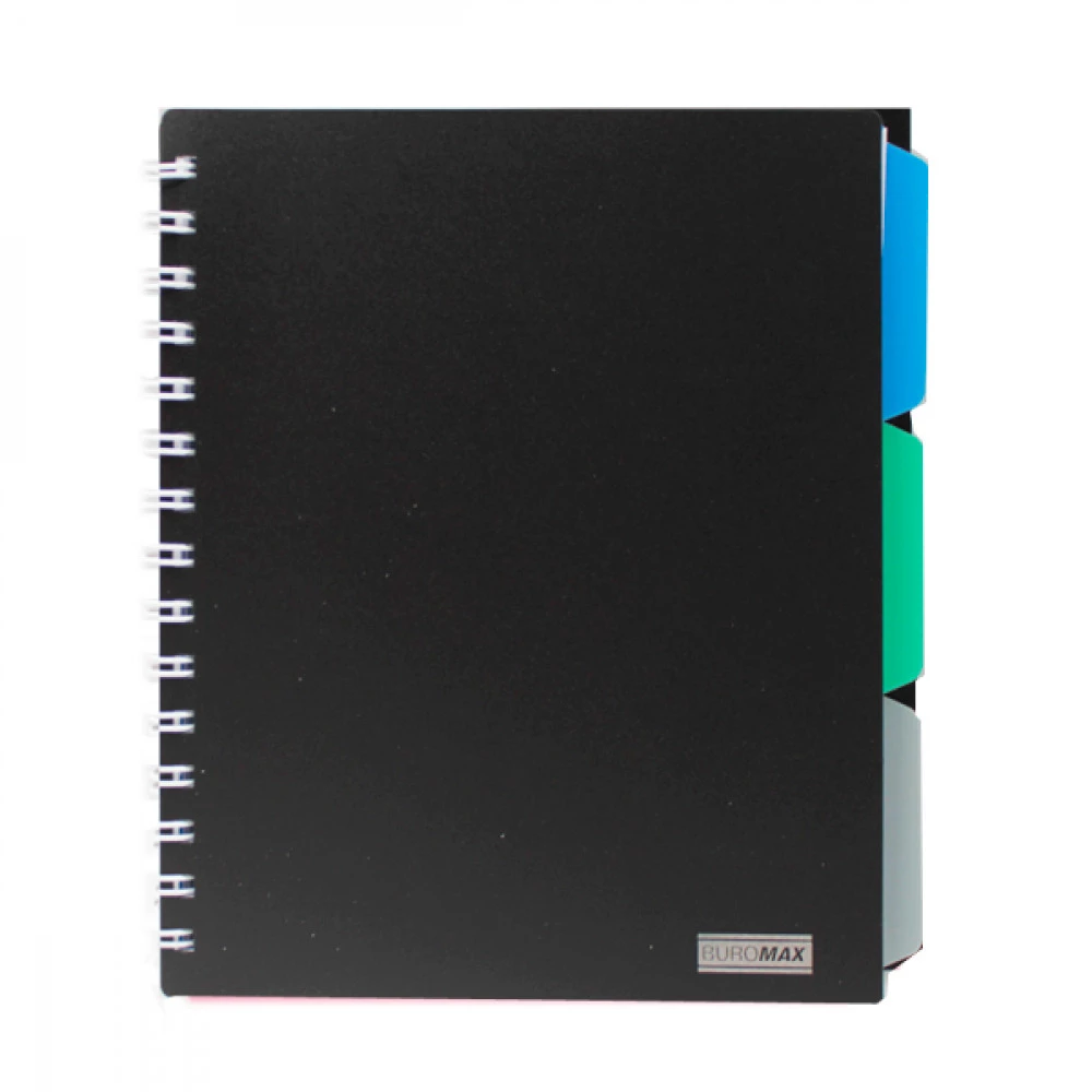 Зошит 170х205 120л. # BuroMAX BM.24355911-01 CLASSIC з розділ. спір.бок.чорн