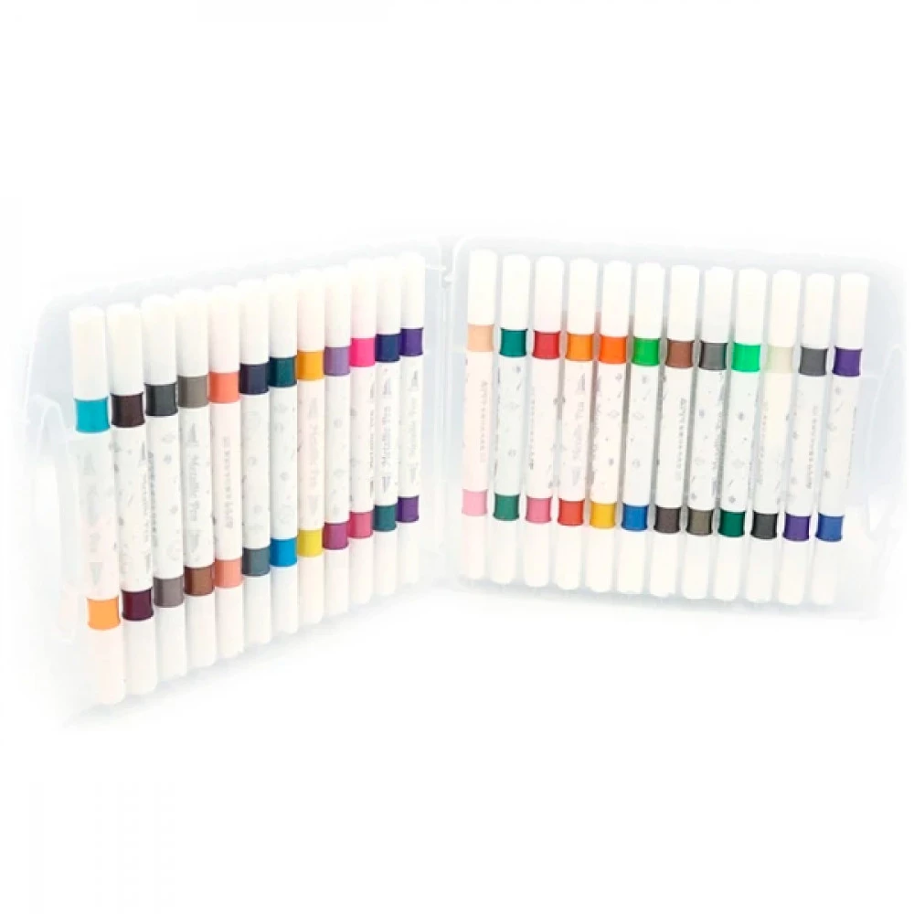 Набір скетч маркерів Aodemei М6146-24 24 шт Акрил Металик двосторонній.пластик бокс