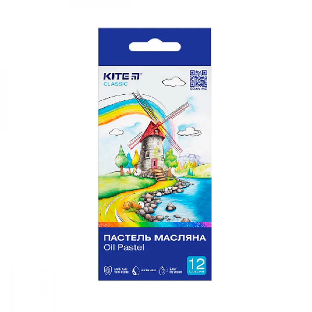 Пастель олійна 12 кольорів Kite Classic K-071
