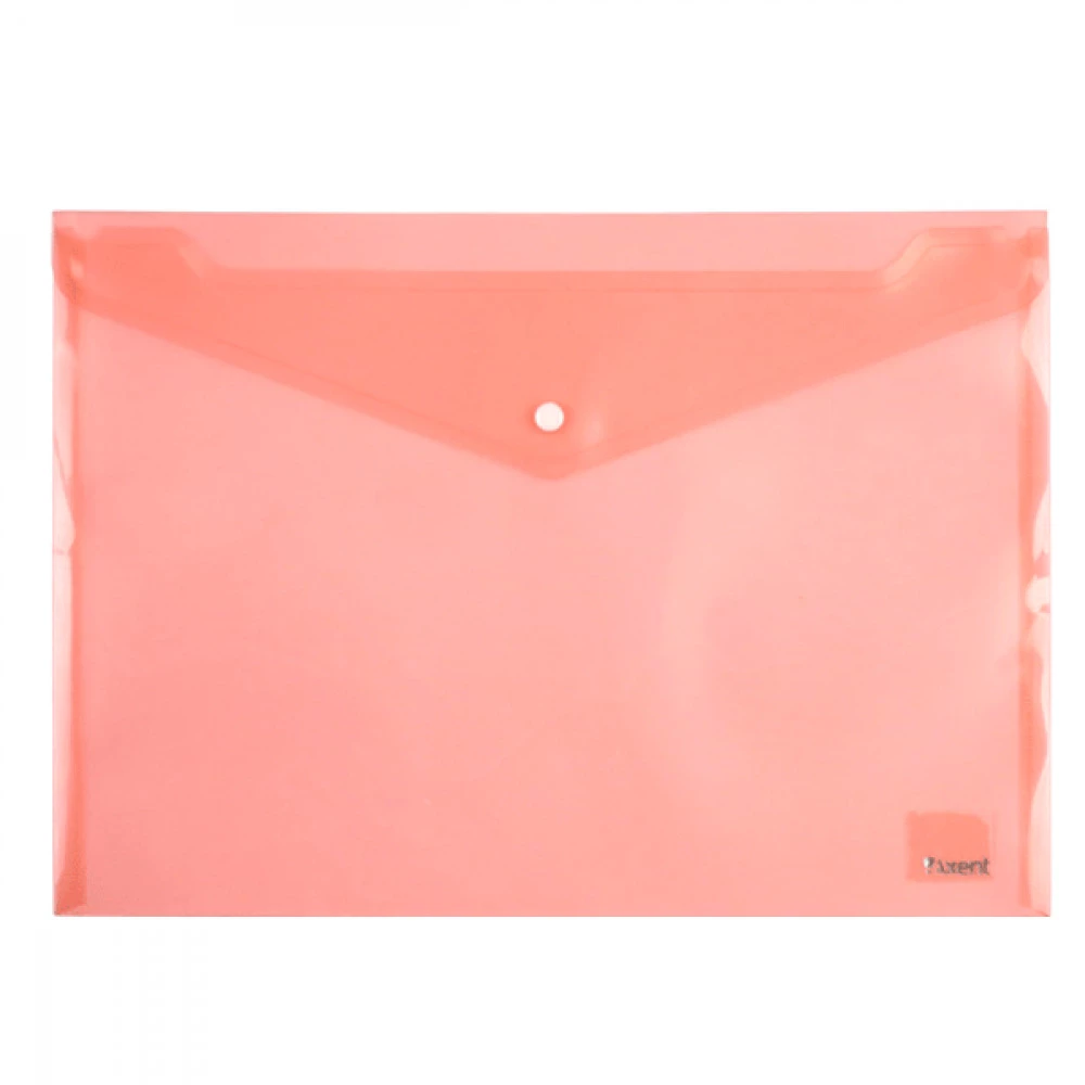 Папка – конверт пластикова А4 Axent 1402-24 на кнопці червона