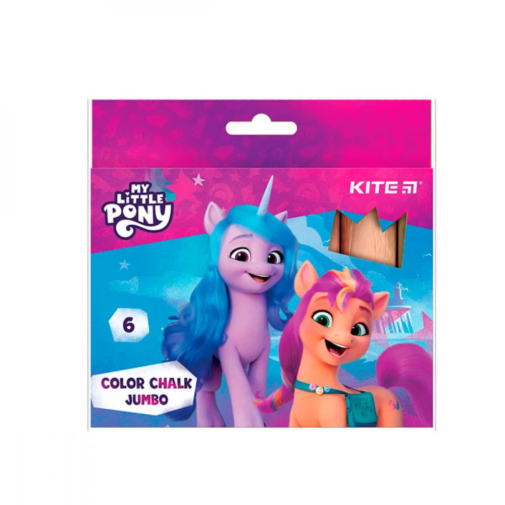 Крейда кольорова 6 кольорів Kite Jumbo Little Pony LP24-073