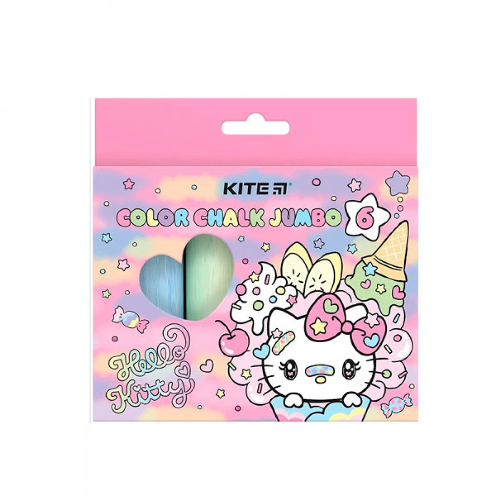 Крейда кольорова 6 кольорів Kite Jumbo Hello Kitty HK24-073