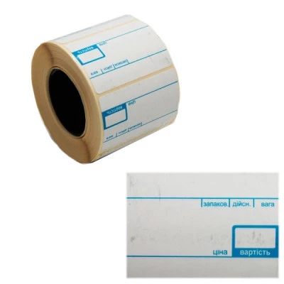 Стрічка етикетка термо прямокутна Т58х40/41(600шт)термо принт