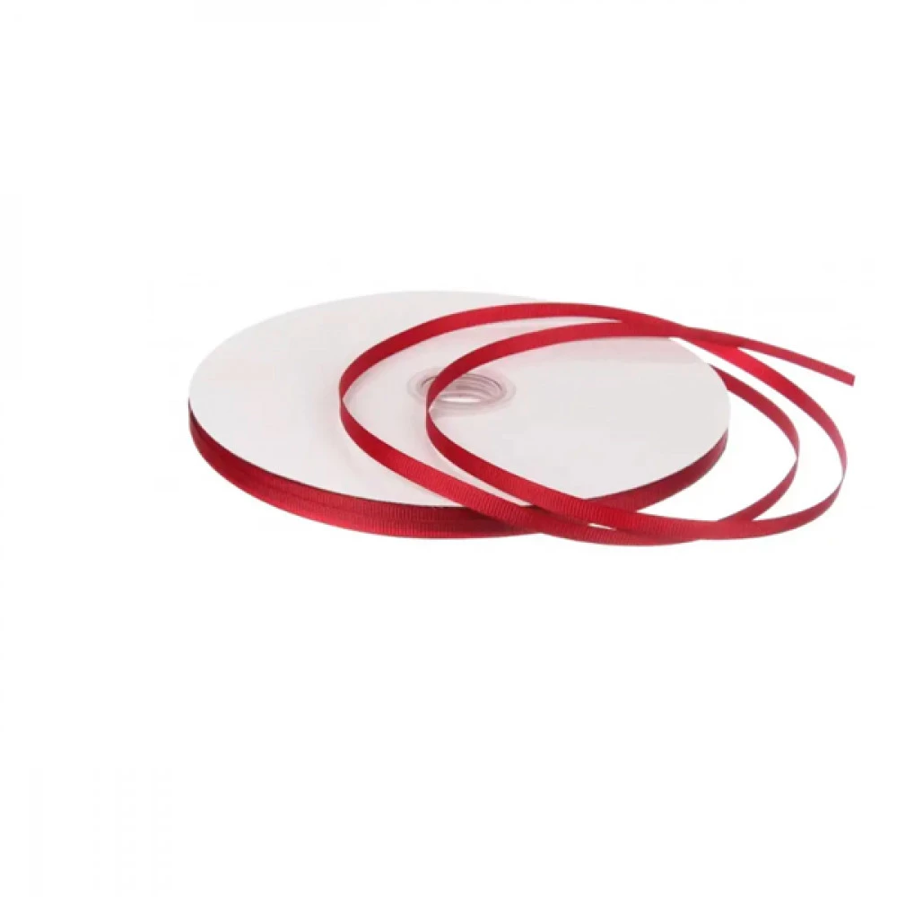 Стрічка репсова декор. 6мм №48 (91,4м) т.-бордова