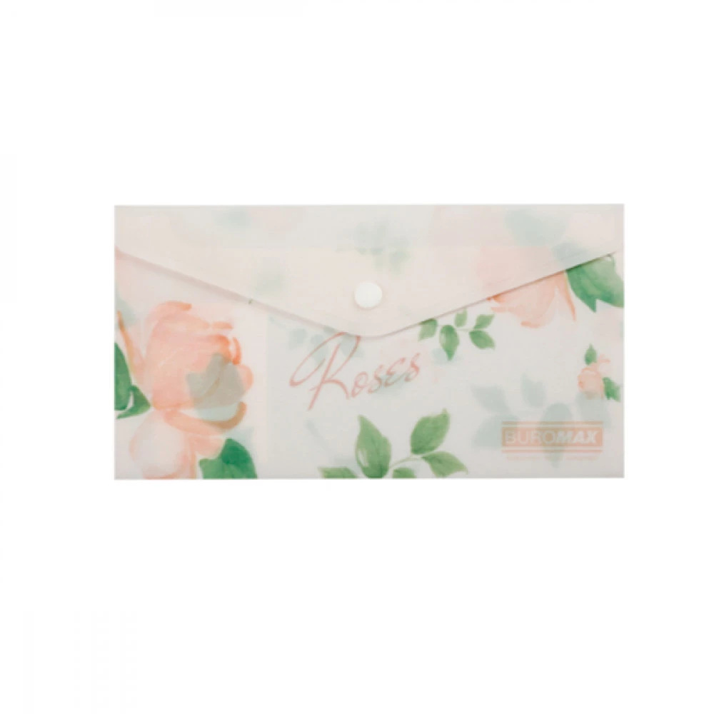 Папка - конверт BuroMAX BM3853-27 ARABESKI DL пластик на кнопці непрозорий.