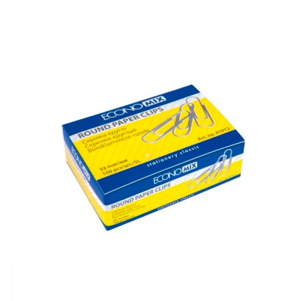 Скріпки 33мм Economix E41012 (100шт) круглі