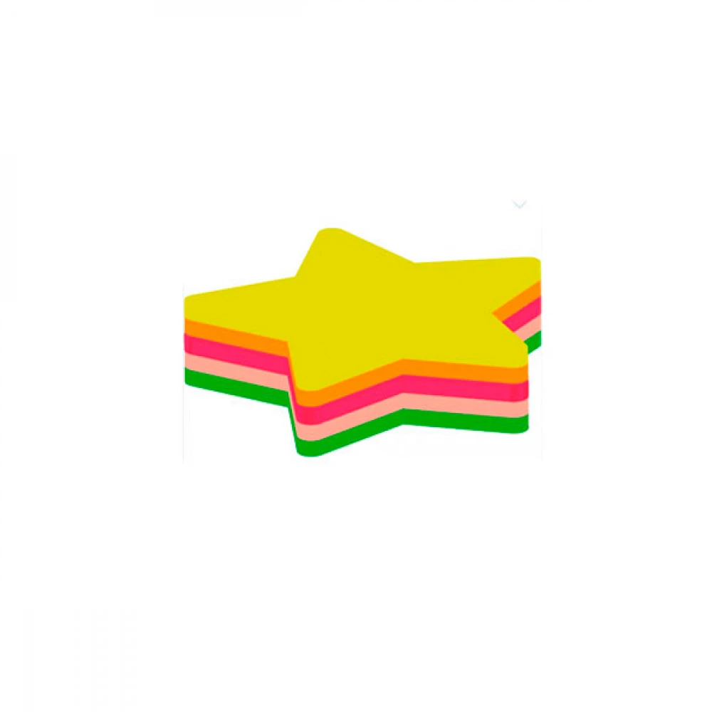 Блок паперу липкий 45х50х80л Economix E20955 Зірка Neon Mix