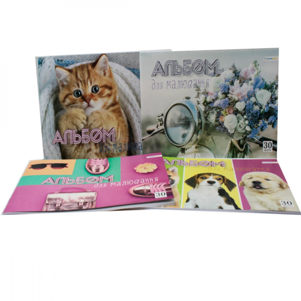 Альбом 30л 100 г/м А-31 на скобі Mix