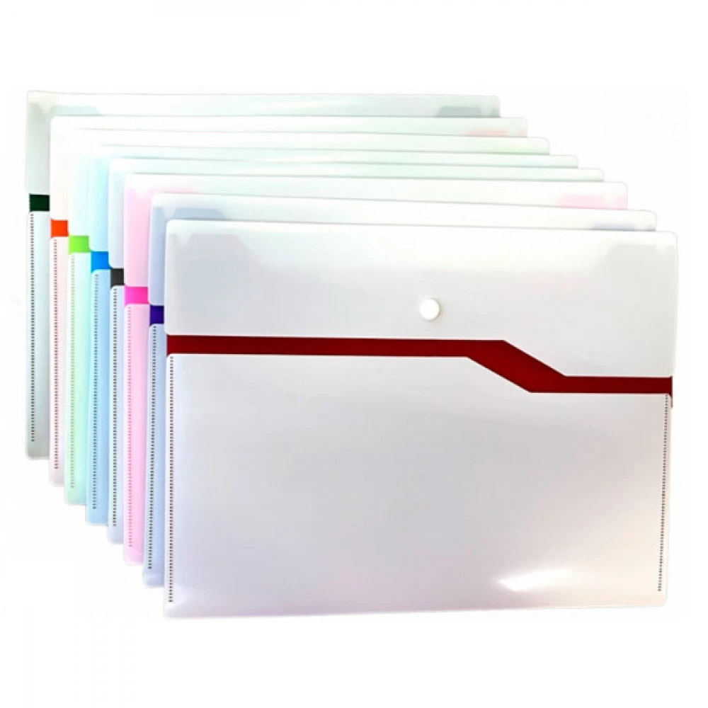 Папка - конверт А4 Optima О35555 на кнопці 2 відділення двокольорова МІХ