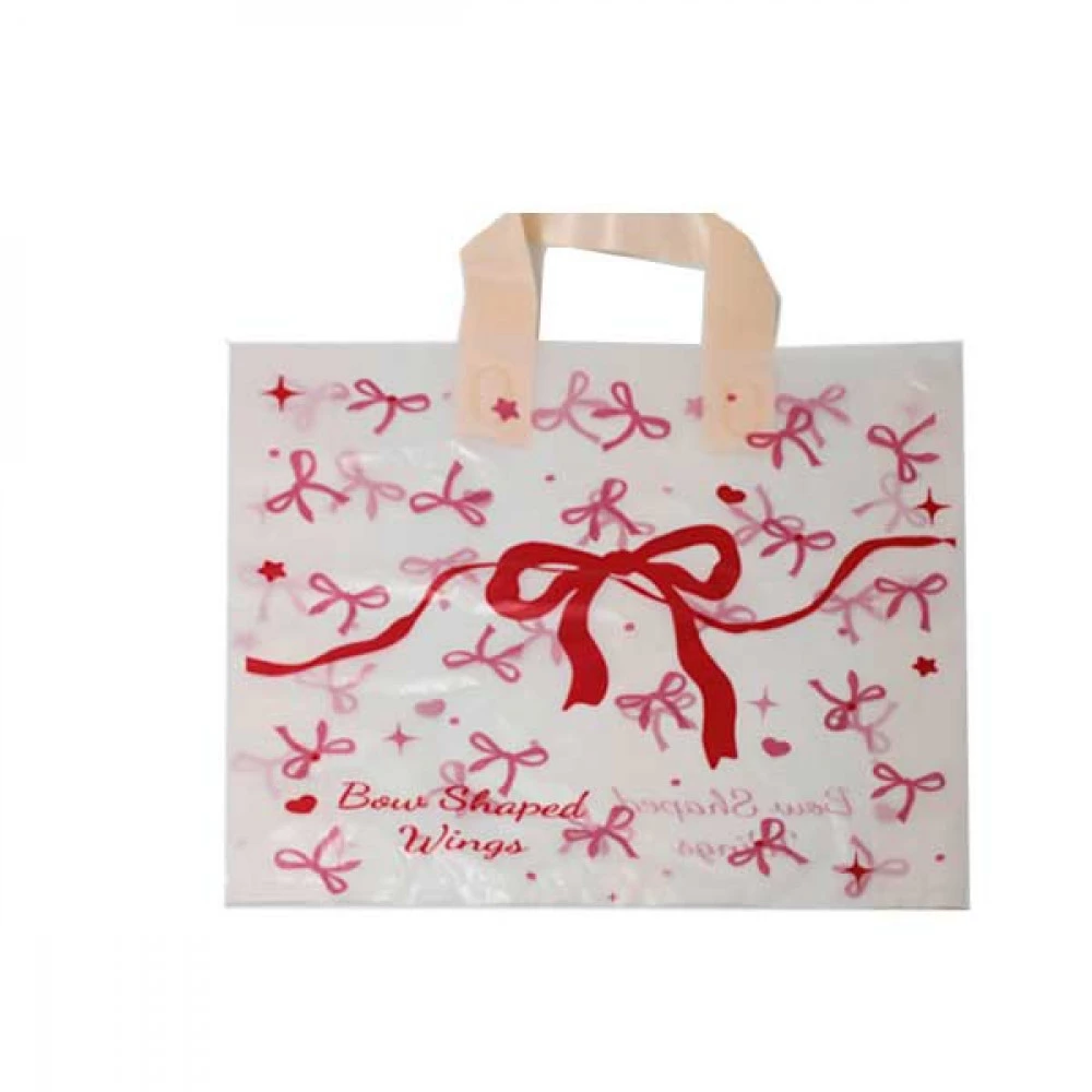 Пакет із петлевою ручкою 32*32см червоні банти