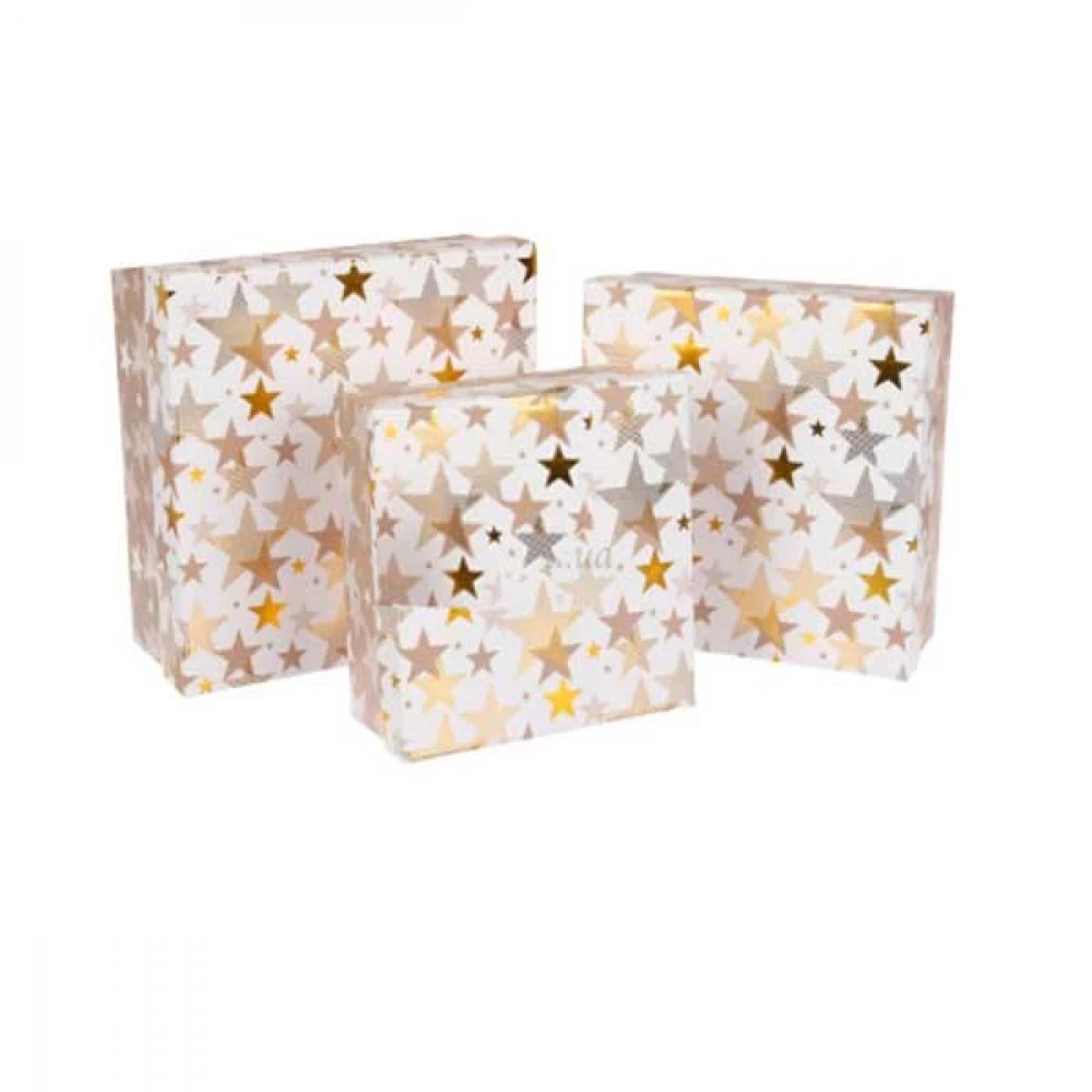 Коробка подарункова картонна 15,5х15,5х7,5см Новорічна 73-3524