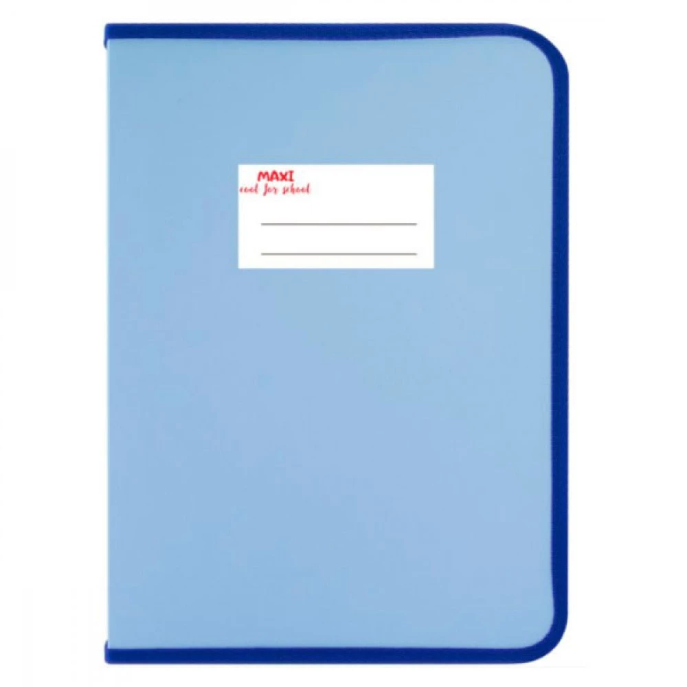 Папка - пластикова пенал на блискавці А4 MAXI MX31647-82 пастельно блакитна