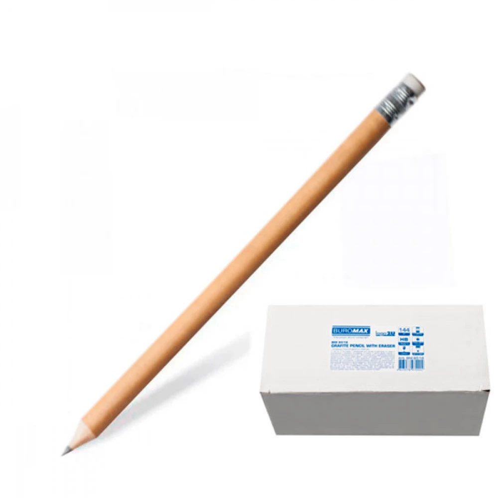 Олівець простий BuroMAX 8518 HB з гумкою