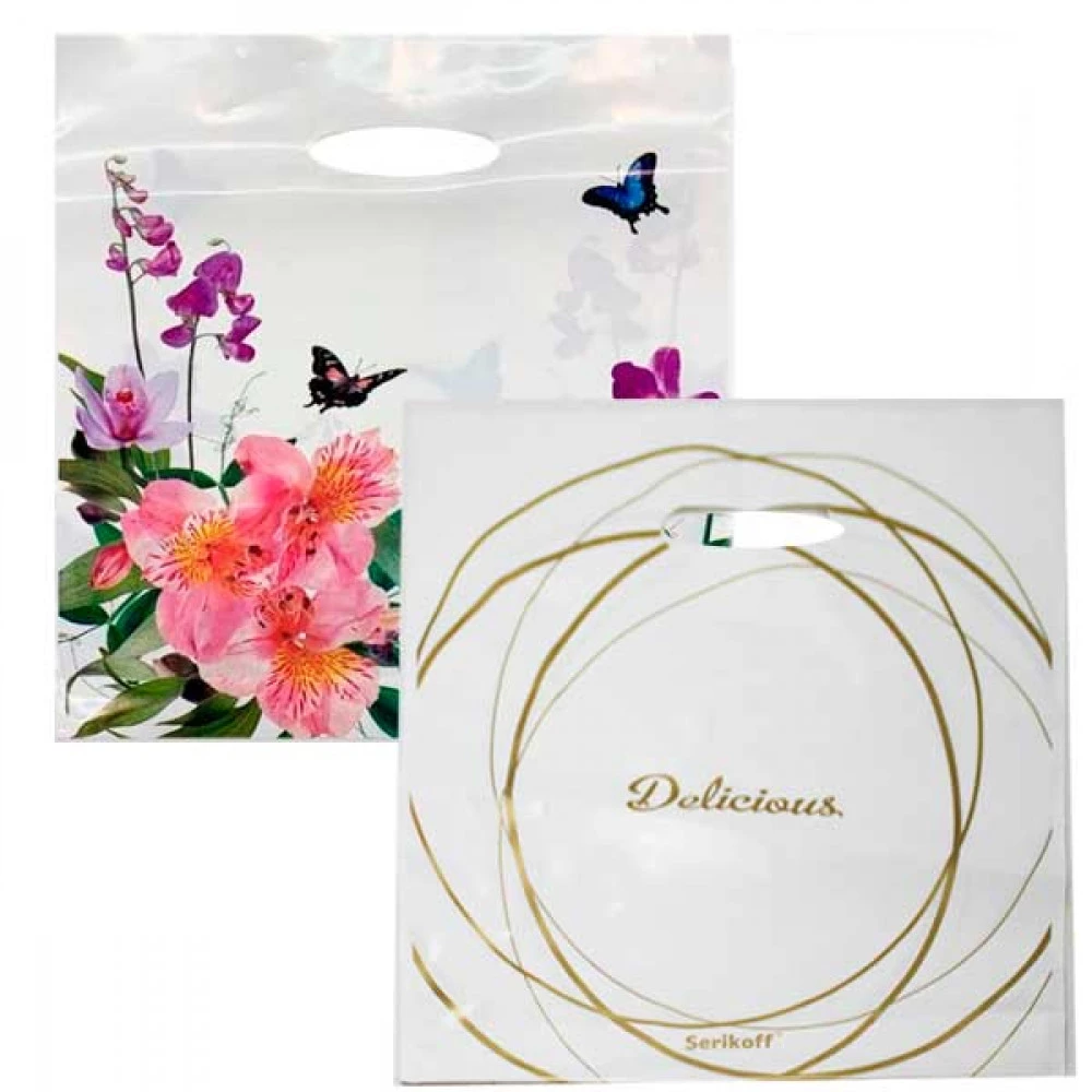 Пакет із прорізною ручкою 30 х 40 см Serikoff Метелики