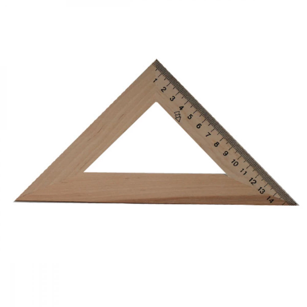 Трикутник дерев'яний 16 см (45*45*90) 45/450