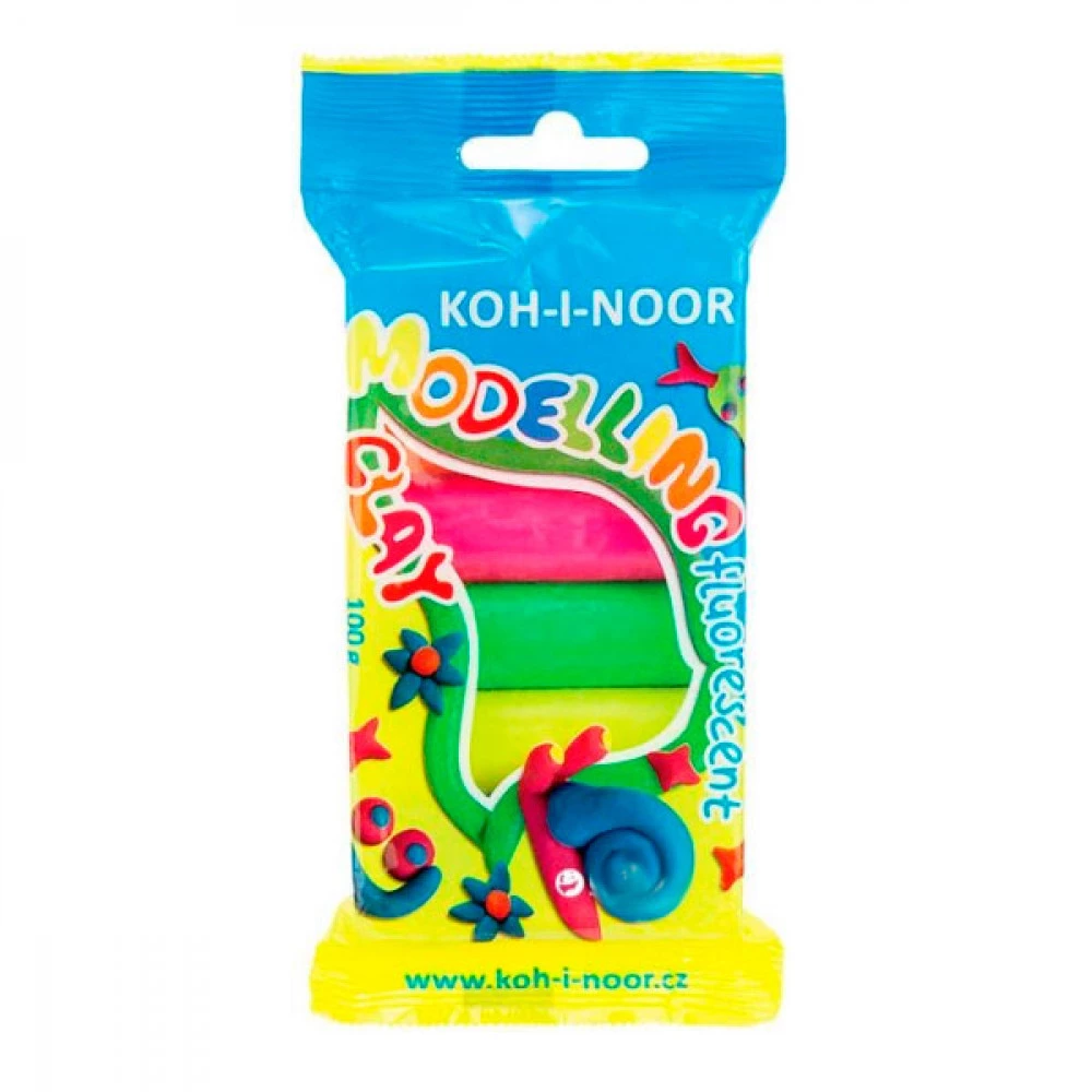 Пластилін 5 кольорів 100 г KIN 01315S0502PS Fluorescent