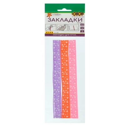 Закладка для книг самоклеюча А5 ZB-9105 Heart (3 шт) Mix