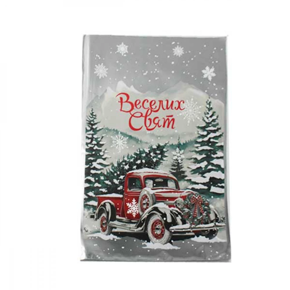 Пакет пакувальний 35 х 20 "Новий Рік" фольга середній