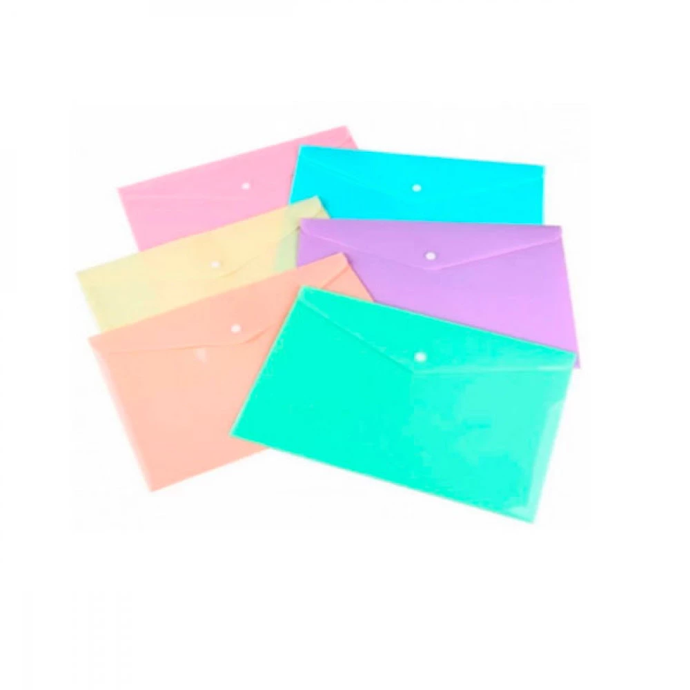 Папка конверт А6 Optima О31357 на кнопці глянець пастель Mix