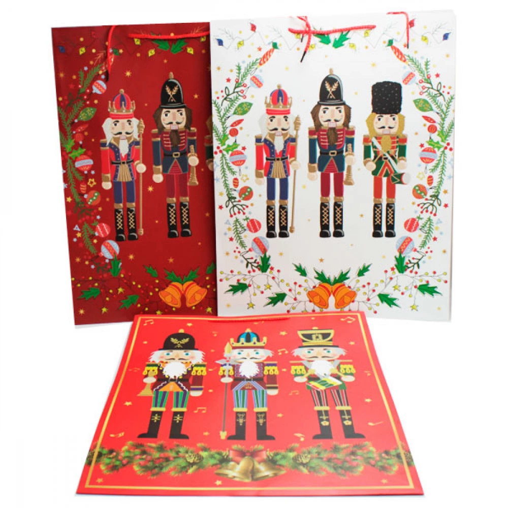 Пакет подарунковий 41,5х53х15,5см Новорічний 1816XL Mix