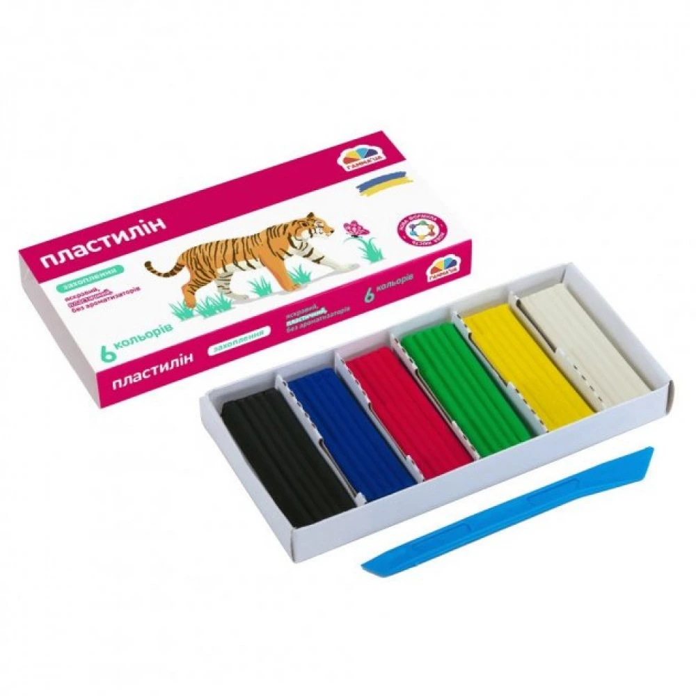 Пластилін 6 кольорів +стек 96 г Гамма НВ 200309