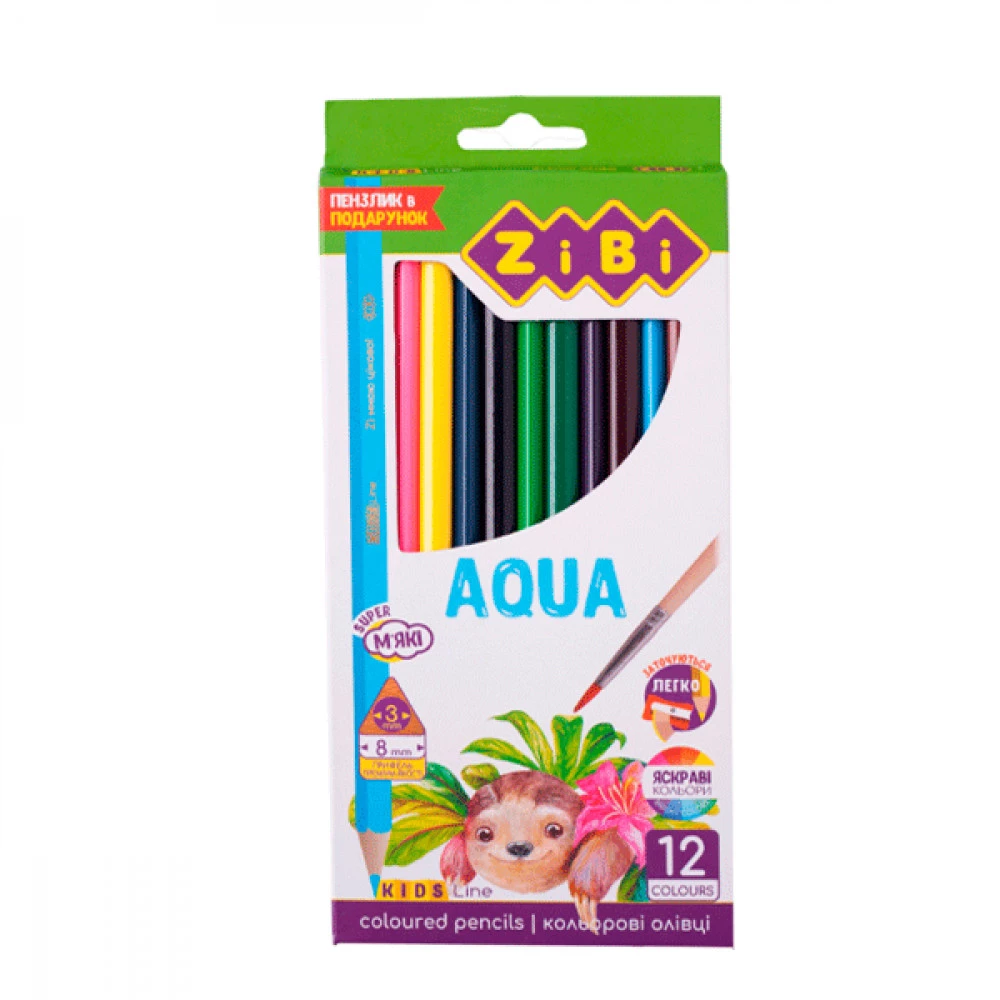 Олівці "ZiBi" ZB2475 12 кольорів акварельні