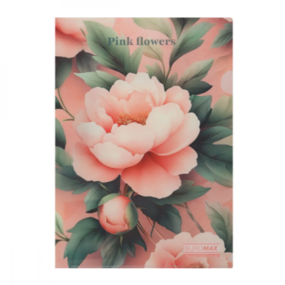 Кутник пластиковий А4 BuroMax ARABESKI 180мк BM3854-10 рожевий