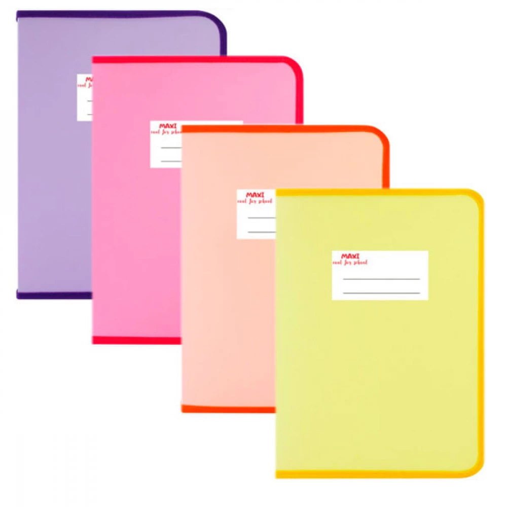 Папка - пластикова пенал на блискавці А4 MAXI MX31647-99 пастель МІХ