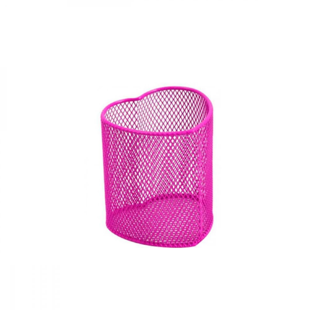 Підставка для ручок 90х90х100 "ZiBi" ZB3102-10 Серце металеве рожеве