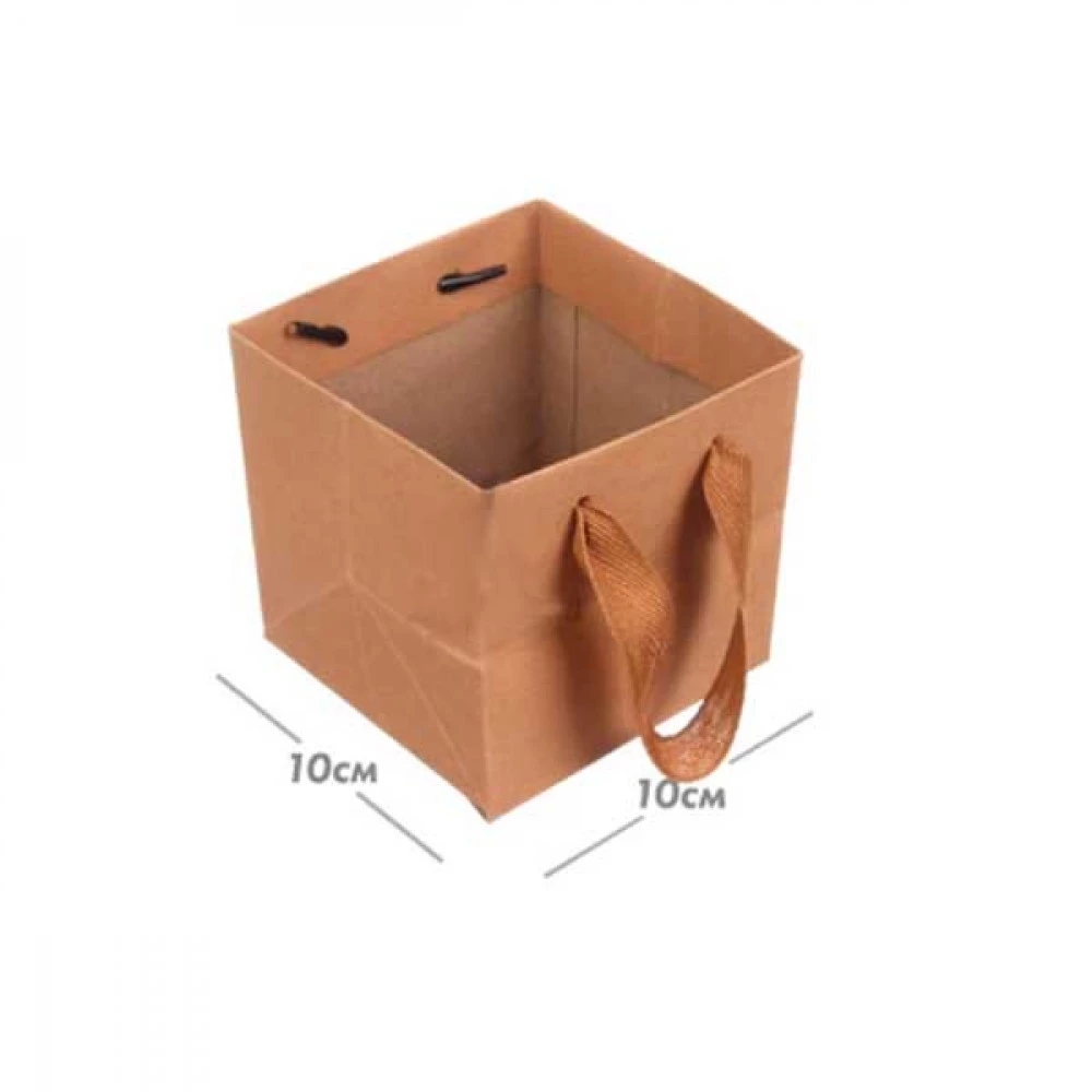 Пакет подарунковий 10х10х10см Крафт 3123-8771