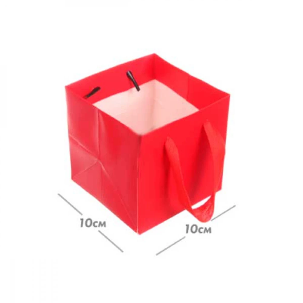 Пакет подарунковий 10х10х10см Крафт 3123-8825 червоний