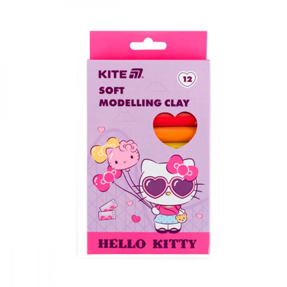 Пластилін 12кол Kite HK25-086 Hello Kitty восковий 200г