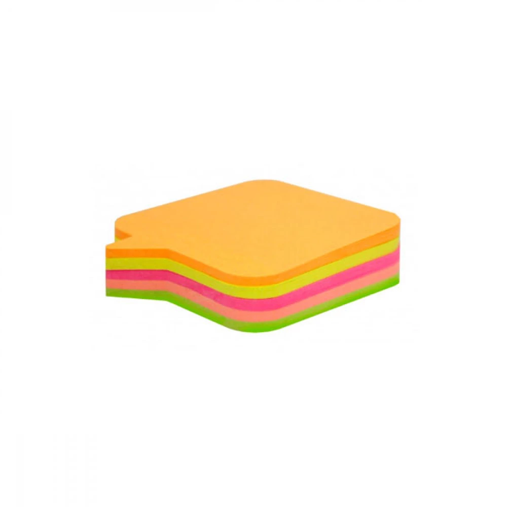 Блок паперу для нотаток з липким шаром 45х50 4 кольори 80 листів Economix E20952 Діалог Neon Mix