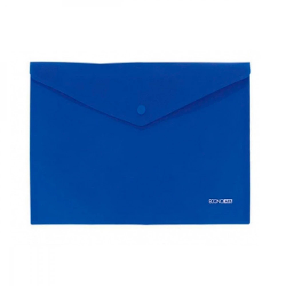 Папка – конверт пластикова А4 Economix E31305-52 на кнопці непроз. синя