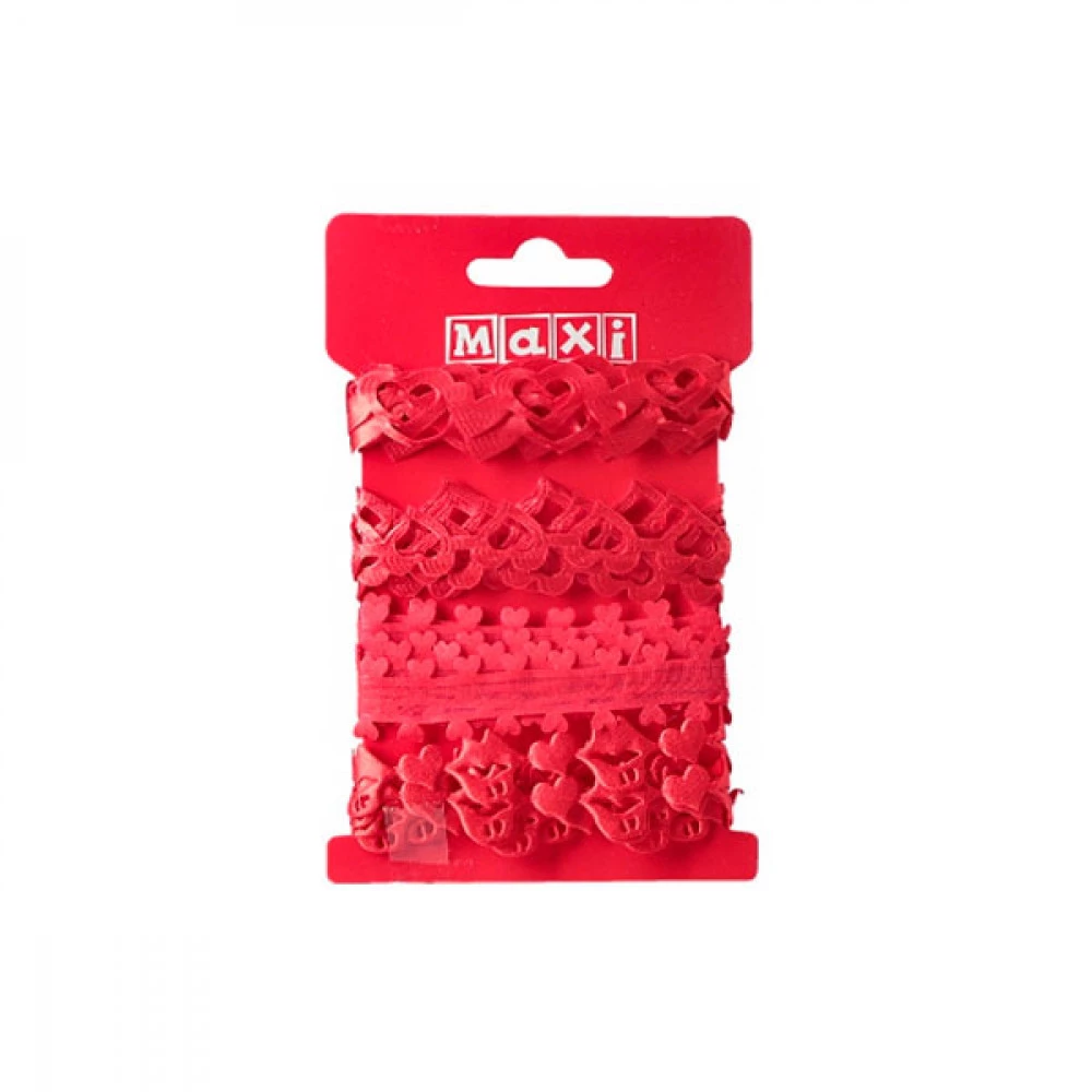 Набір стрічок BJ21-05020 Серця для пакування подарунків 4 шт по 1 м